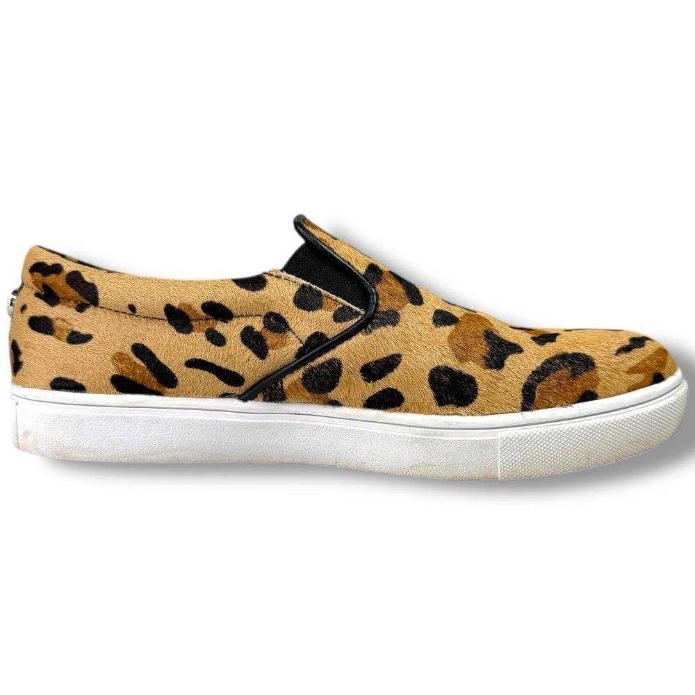 Steve Madden Ecentrcl Slip On Sneakers Leopard Haircalf Size 7 Casual Comfort - Picture 3 of 12